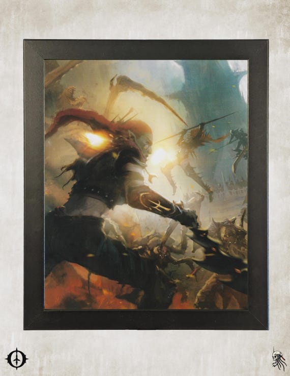 Drukhari - 40k Framed Upcycled Art (9.5x11.5)