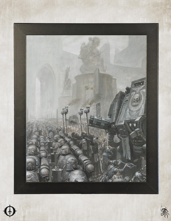 Ultramarines - 40K Framed Upcycled Art (9.5x11.5)