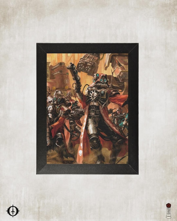 Adeptus Mechanicus - 40K Framed Upcycled Art (7.25x9.25)