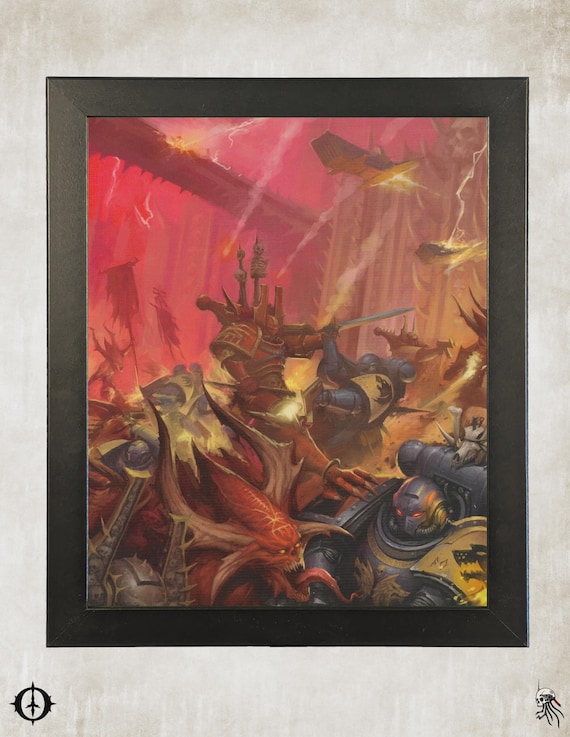 Space Wolves - 40k Framed Upcycled Art (9.5x11.5)