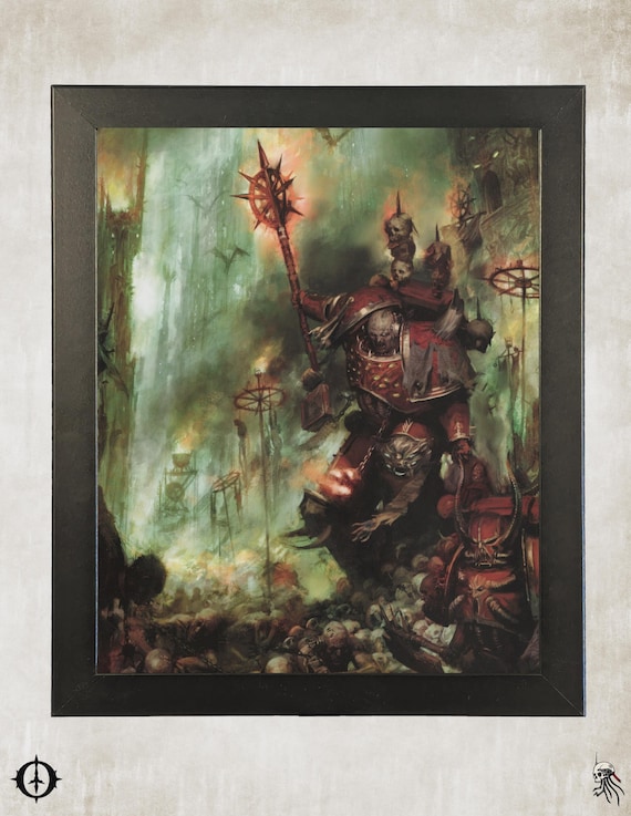 Chaos Space Marines - 40k Framed Upcycled Art (9.5x11.5)