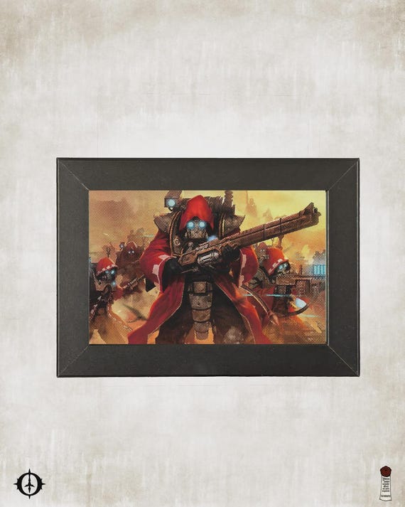 Adeptus Mechanicus - 40K Framed Upcycled Art (7x5)