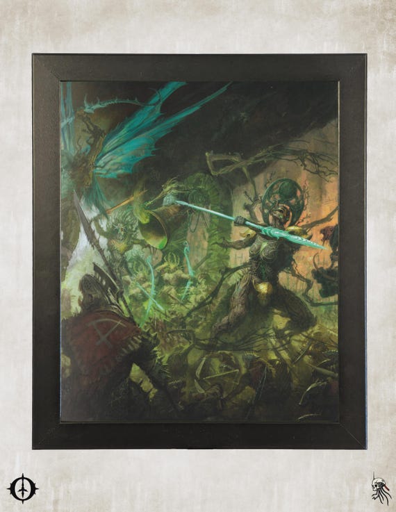 Upcycled Age of Sigmar Art - 9.5x11 Frame