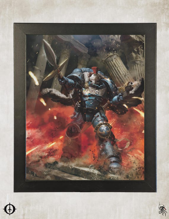Emperor's Spears - 40K Framed Upcycled Art (9.5x11.5)
