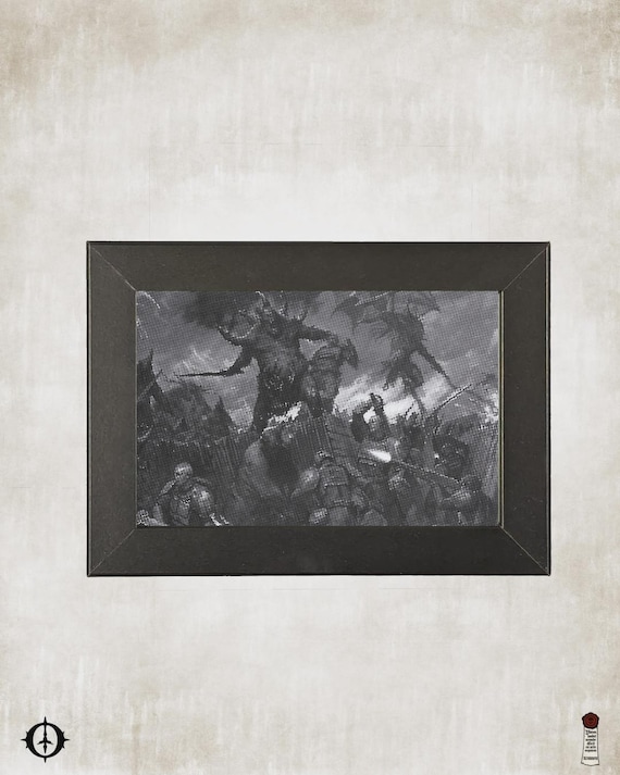 Chaos Daemons - 40K Framed Upcycled Art (7x5)