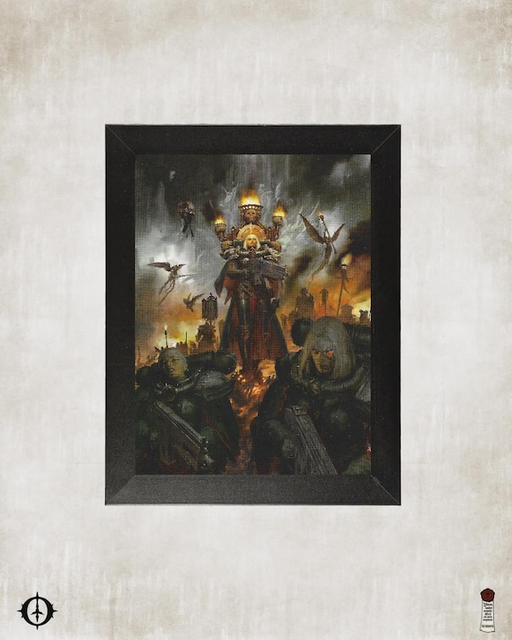 Adepta Sororitas - 40k Framed Upcycled Art (7.25x9.25)