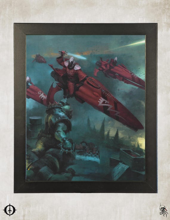 Aeldari - 40k Framed Upcycled Art (9.5x11.5)