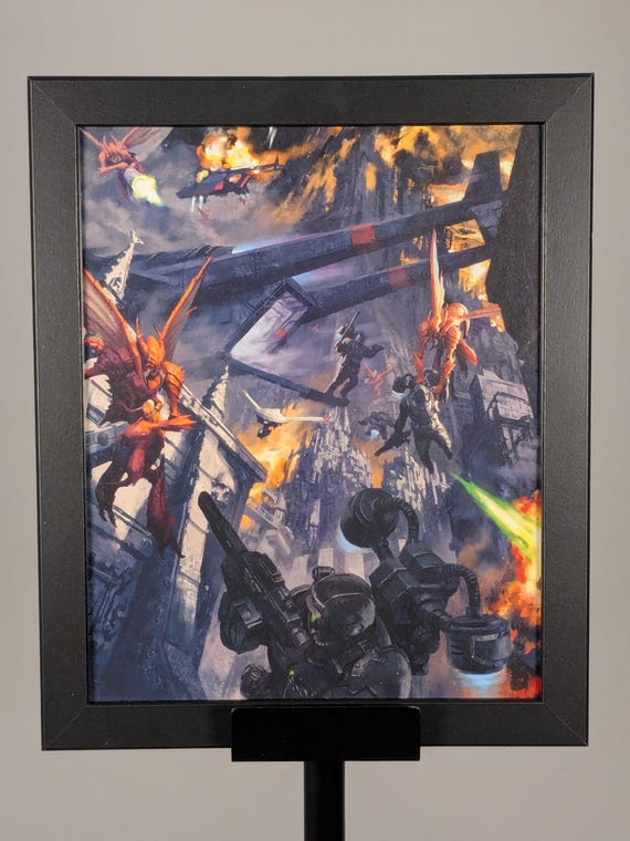 Tempestus Aquillons vs. Vespids - Kill Team Upcycled Art (9.5x11.5)