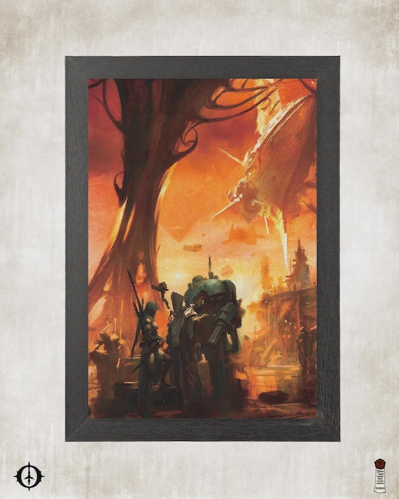 Rouge Trader - 40K Framed Upcycled Art (7x10)