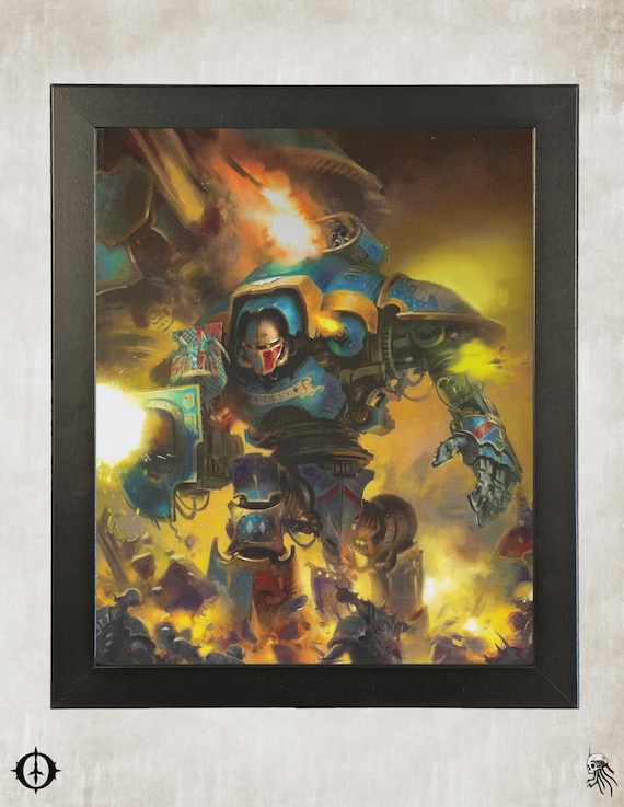 Imperial Knights - 40k Framed Upcycled Art (9.5x11.5)