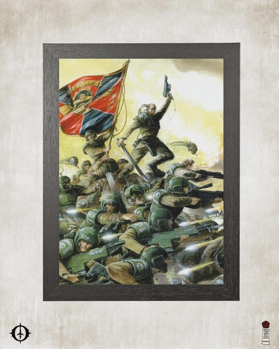 Astra Militarum - 40k Framed Upcycled Art (8.125x11)