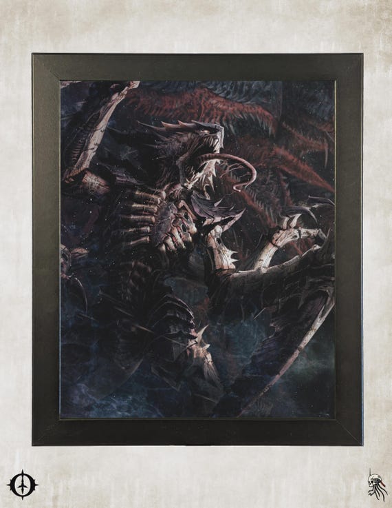 Tyranids - 40K Framed Upcycled Art (9.5x11.5)
