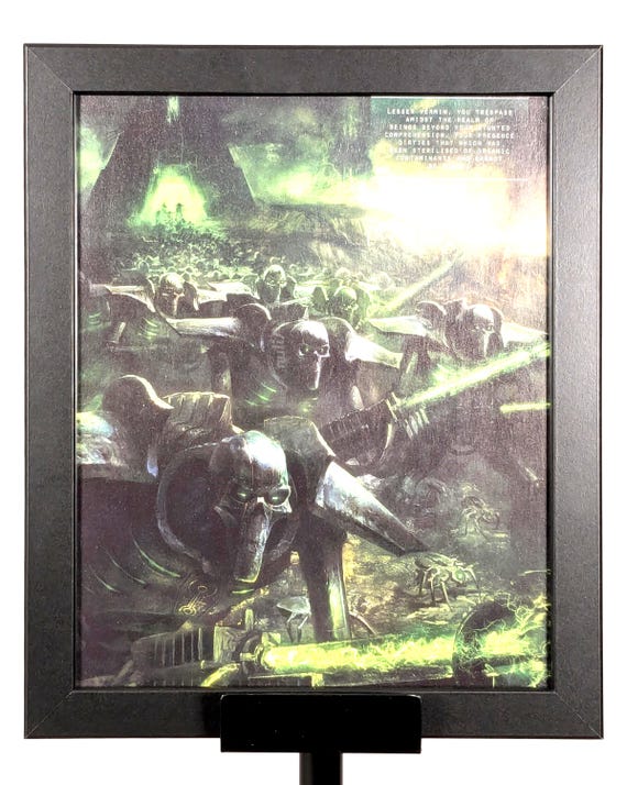Necron - 40K Framed Upcycled Art (9.5x11.5)