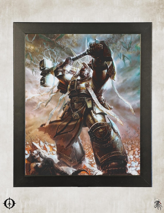 Grey Knights - 40k Framed Upcycled Art (9.5x11.5)