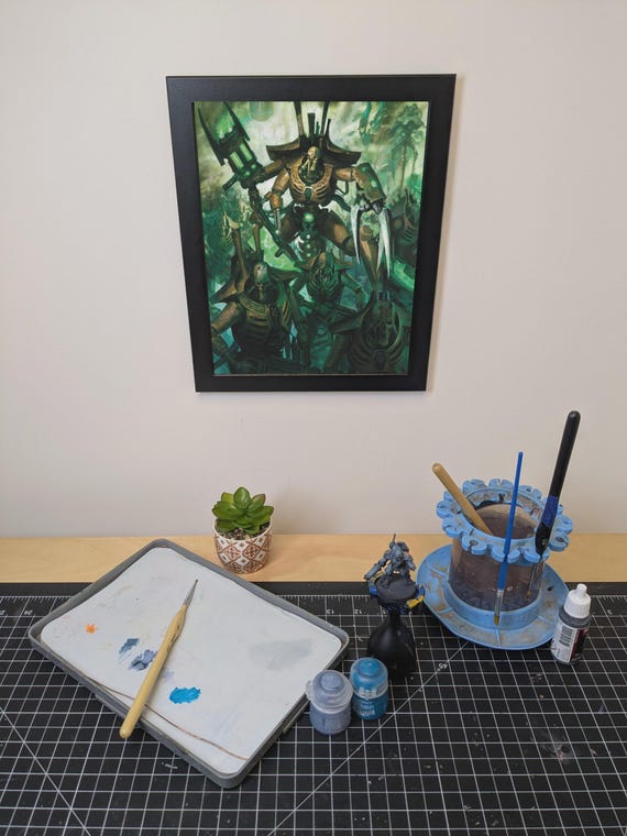 Necrons - 40K Framed Upcycled Art (9.5x11.5)