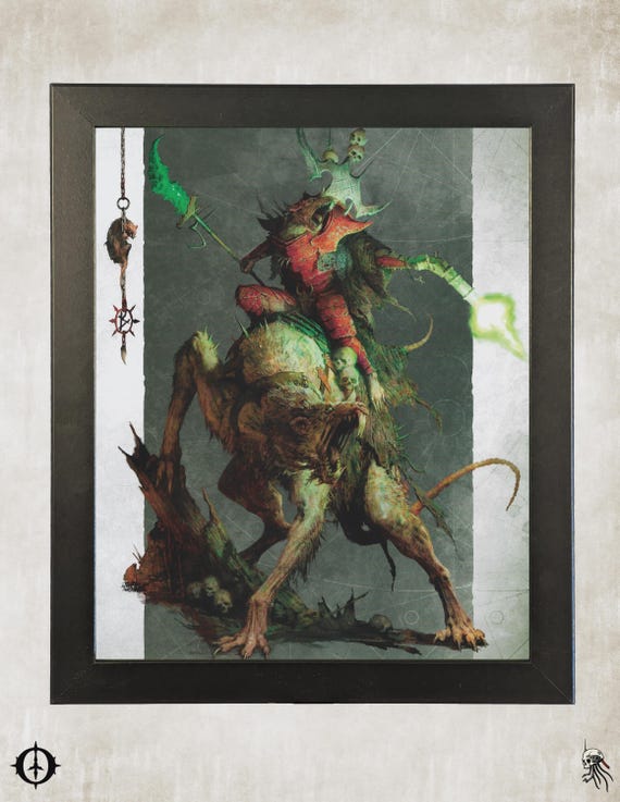 Upcycled Age of Sigmar Art - 9.5x11 Frame