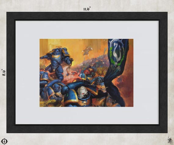 Ultramarines - 40k Framed Upcycled Art (9.25x7.25)