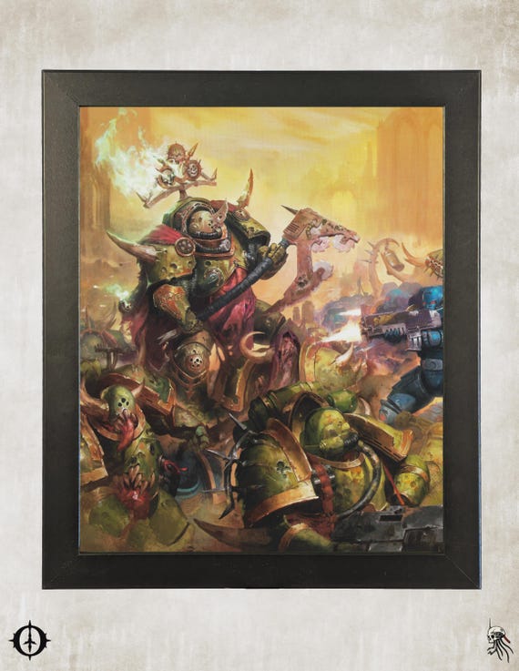 Death Guard - 40K Framed Upcycled Art (9.5x11.5)