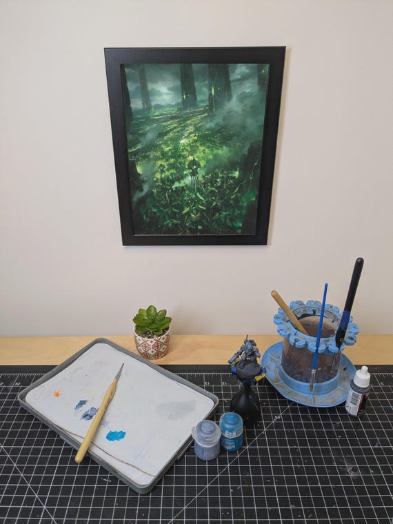 Necrons - 40K Framed Upcycled Art (9.5x11.5)