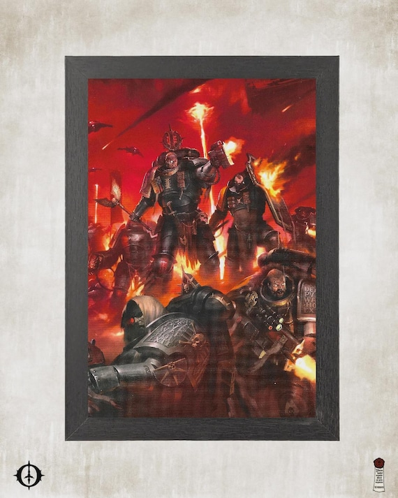 Deathwatch - 40k Framed Upcycled Art (7x10)
