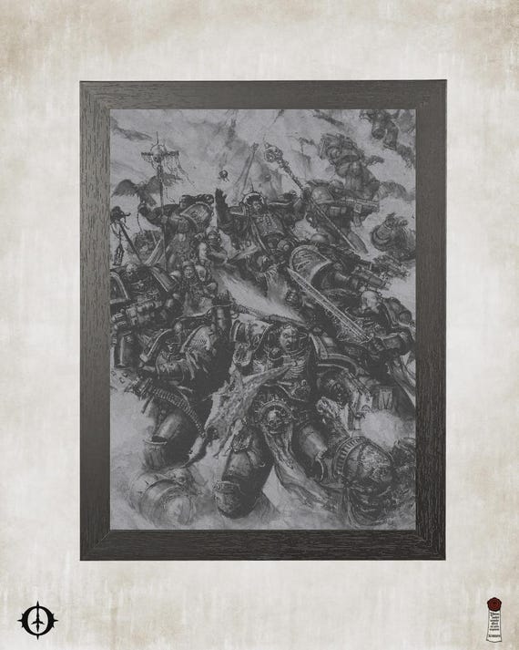 Deathwatch - 40k Framed Upcycled Art (8.125x11)