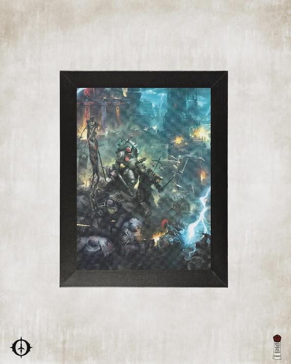 Space Marines - 40k Framed Upcycled Art (7.25x9.25)