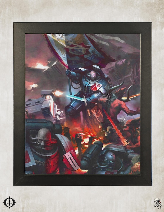 Grey Knights - 40k Framed Upcycled Art (9.5x11.5)