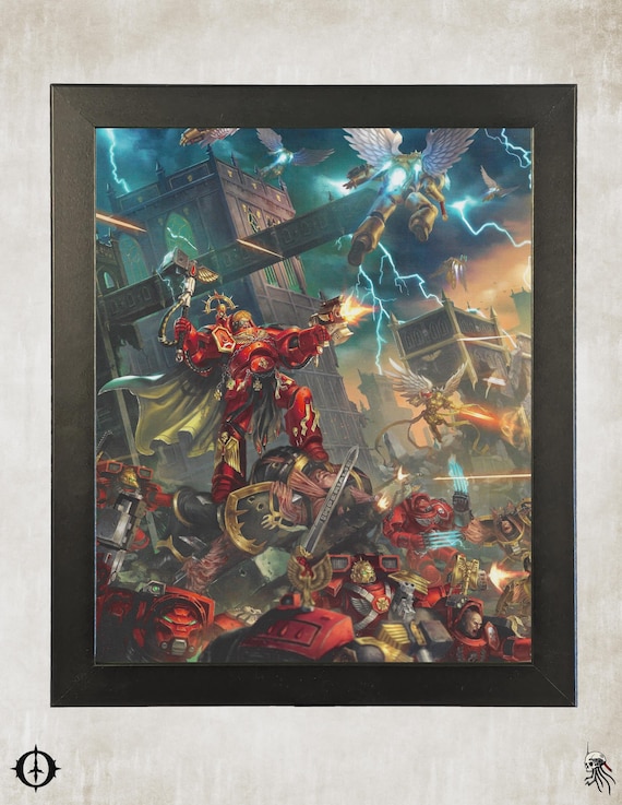 Blood Angels - 40k Framed Upcycled Art (9.5x11.5)