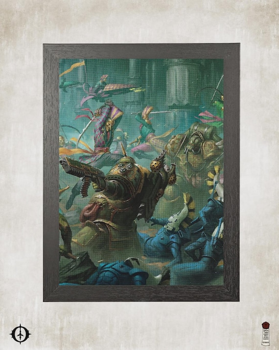 Death Guard - 40K Framed Upcycled Art (8.125x11)