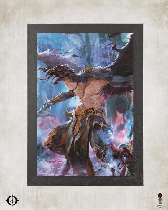 Chaos Daemons - 40K Framed Upcycled Art (7x10)