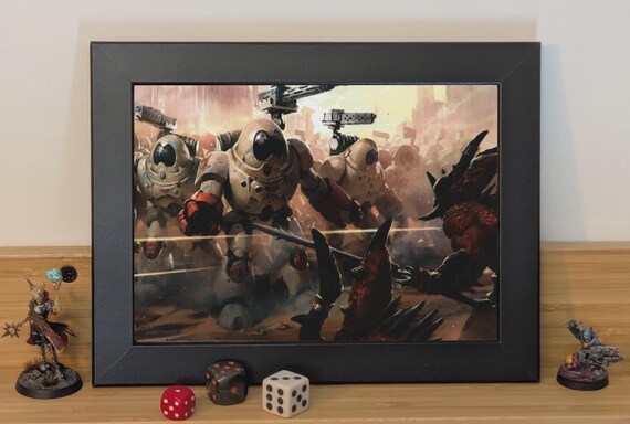 Adeptus Mechanicus - 40K Framed Upcycled Art (8.25x6.25)