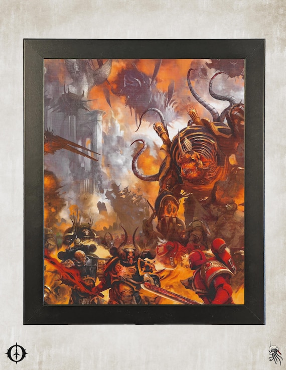 Chaos Space Marines - 40k Framed Upcycled Art (9.5x11.5)