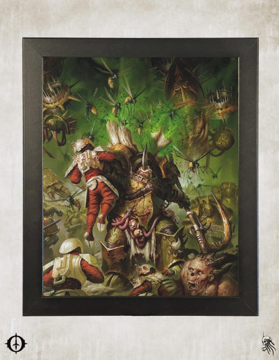 Death Guard - 40K Framed Upcycled Art (9.5x11.5)