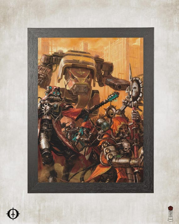 Adeptus Mechanicus - 40K Framed Upcycled Art (8.25x11)