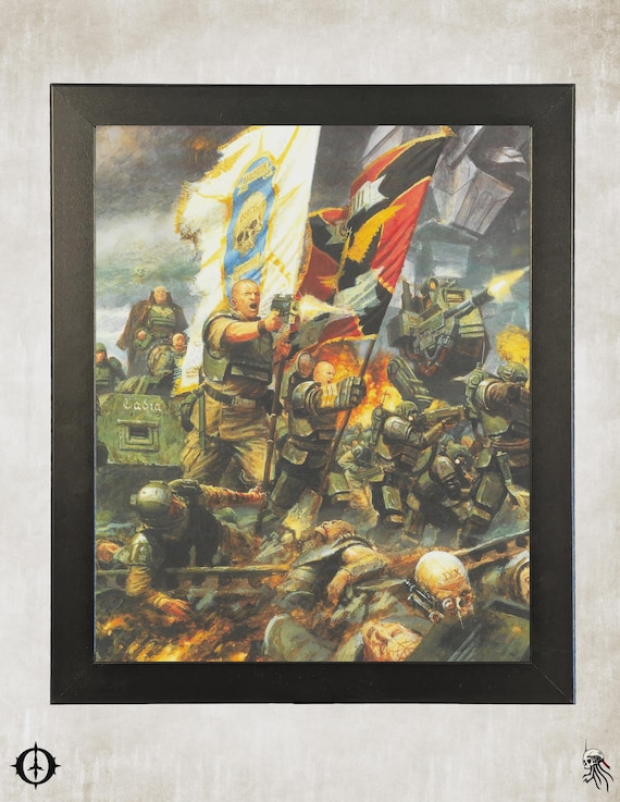 Astra Militarum - 40k Framed Upcycled Art (9.5x11.5)