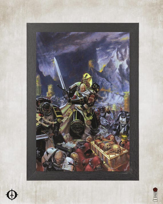 Black Templars - 40k Framed Upcycled Art (7x10)