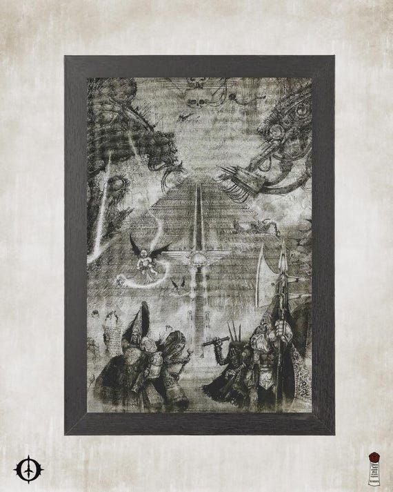 Imperium - 40k Framed Upcycled Art (7x10)