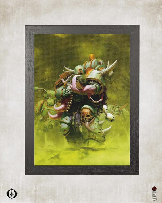Death Guard - 40K Framed Upcycled Art (9.5x11.5)
