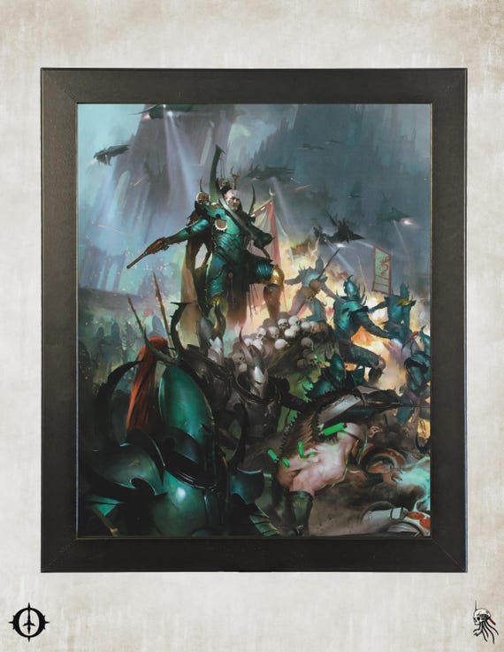 Drukhari - 40K Framed Upcycled Art (9.5x11.5)