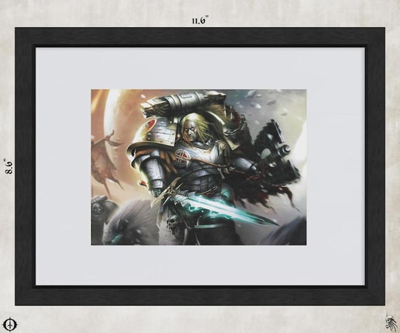 Space Wolves - 40k Framed Upcycled Art (11.6x8.6)