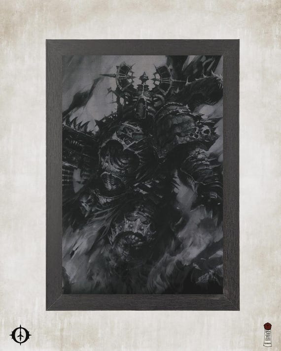 Chaos Space Marines - 40K Framed Upcycled Art (7x10)