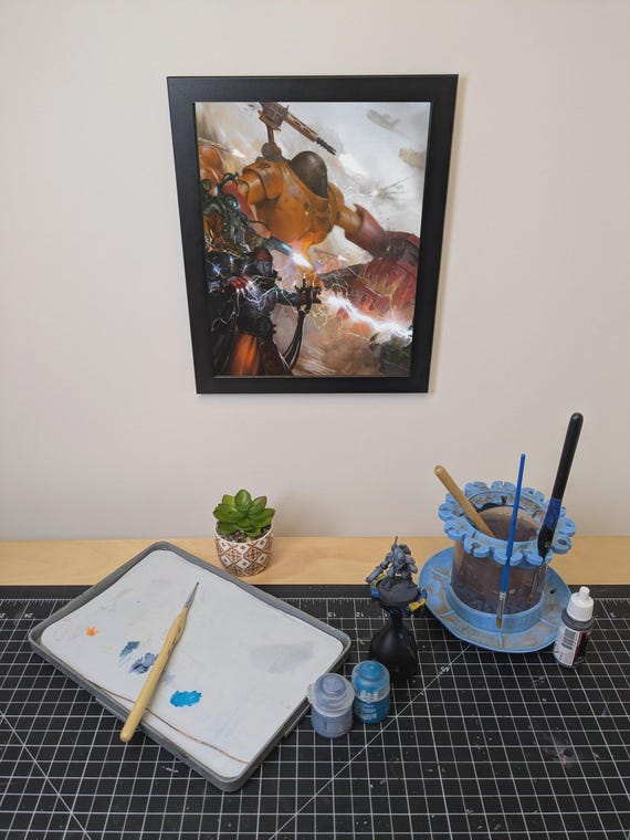 Adeptus Mechanicus - 40K Framed Upcycled Art (9.5x11.5)