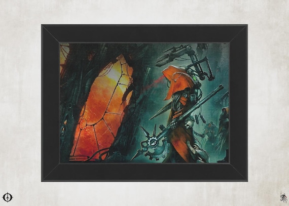 Adeptus Mechanicus - 40K Framed Upcycled Art (8.25x6.25)