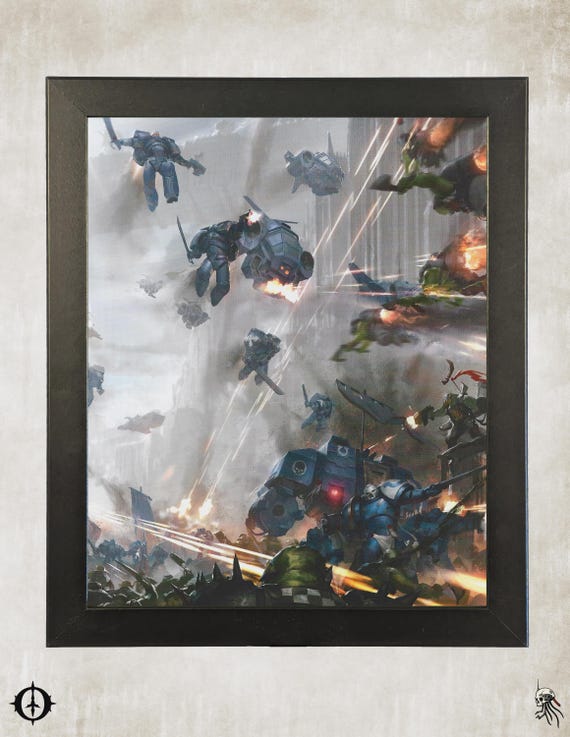 Ultramarines - 40k Framed Upcycled Art (9.5x11.5)