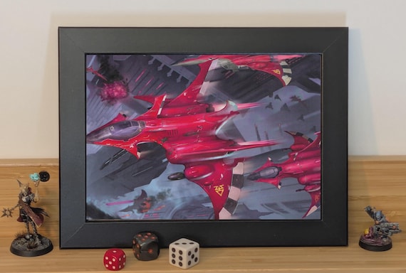 Aeldari - 40k Framed Upcycled Art (8.25x6.25)