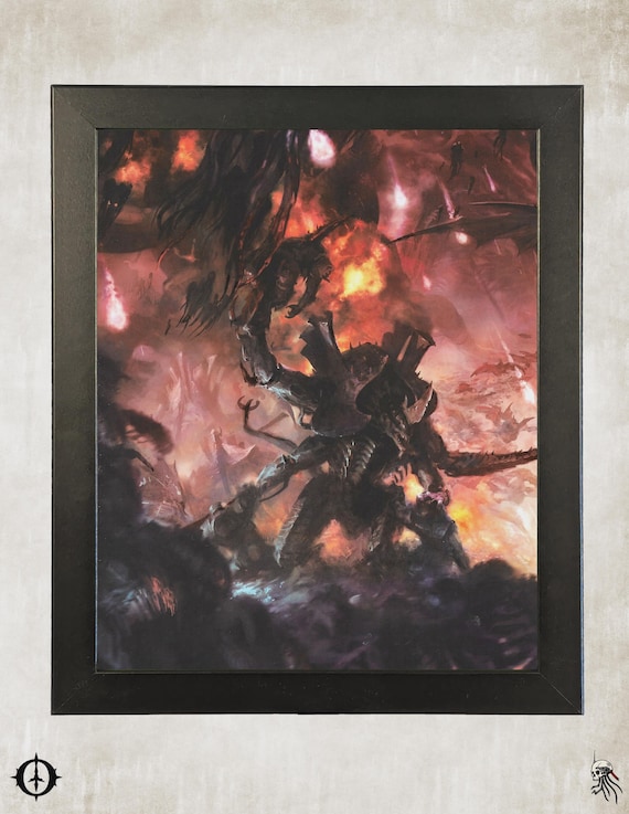 Tyranids - 40k Framed Upcycled Art (9.5x11.5)