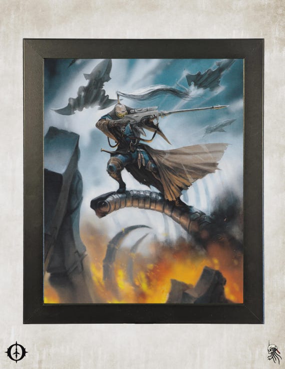 Aeldari - 40K Framed Upcycled Art (9.5x11.5)