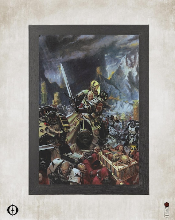 Black Templars - 40K Framed Upcycled Art (7x10)