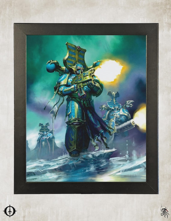 Thousand Sons - 40K Framed Upcycled Art (9.5x11.5)
