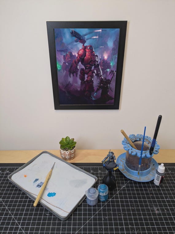 Adeptus Mechanicus - 40K Framed Upcycled Art (9.5x11.5)
